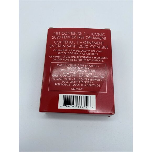 Avon 2020 Pewter Christmas Tree Ornament in Box w/ Red Pouch Crystal Rhinestones - Picture 8 of 8